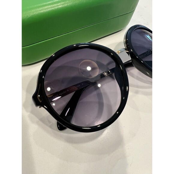 Kate Spade Oversized Round Sunglasses Black And Silver